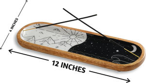 Support de bâton d'encens en bois pour attrape-cendres élégant et durable pour l'aromathérapie et le soulagement du stress pour un usage religieux d'Inde - Product Image 5