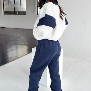 Conjunto Deportivo de 2 Piezas para Mujer con Logotipo Personalizado, Sudadera y Pantalones de Alta Calidad 100% Algodón, MOQ Bajo, Nuevo Diseño OEM - Product Image 5