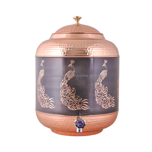 ถังเก็บน้ำทำจากทองแดงสลักลายนกยูงสำหรับเก็บน้ำในบ้านและสำนักงาน - Product Image 2