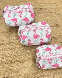 Neceser Acolchado de Algodón Hecho a Mano con Estampado de Bloques, Bolsa de Aseo y Cosméticos con Accesorios de Viaje, Regalo Festivo - Product Image 1