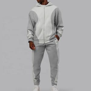 Ensemble de survêtement unisexe personnalisé avec logo, sweat à capuche zippé et pantalon de jogging en molleton, style streetwear, vente en gros OEM - Product Image 2