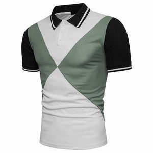Camisa de Hombre de Punto con Bloques de Color, 100% Algodón, Manga Corta, Formal, Corte Regular, Cierre Frontal con Cremallera, Secado Rápido, Modelo 2026 - Product Image 1