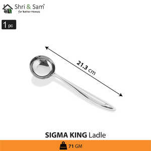 Cucharón de acero inoxidable Sigma King, utensilio Premium para servir y verter - Product Image 6