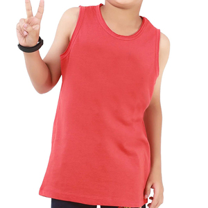 High Quality <b>Boys</b> Casual Tank Top Gym Workout Wear Slightly Cropped 100% Cotton Quick Dry & Breathable Customizable - Product Image 5