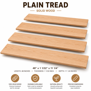 Peldaños de Escalera EFS Duraderos, Ecológicos, Antideslizantes, de Madera de Caucho, Lisos, para Interiores, Hoteles, Sótanos, Villas, Apartamentos, Rectos y en Espiral 1 - Product Image 1