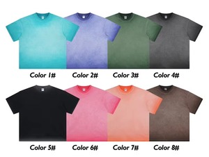T-shirt décontracté à manches courtes et col rond pour homme, 100% coton, couleur unie - Product Image 3