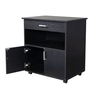 Black RT MDF and PVC Wooden <b>Filing</b> Cabinet with One Drawer and One Layer Frame Double Doors - Product Image 3