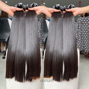 Best Selling 100% Natural Black Vietnamese Remy Human <b>Hair</b> Extensions Bone Straight Raw Wave Style Machine Weft Bundles - Product Image 5