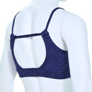 XW-Q070 Sujetador deportivo de alto impacto con logo personalizado para mujer, top corto sin espalda para gimnasio, sujetador acolchado para fitness y running para mujer - Product Image 2