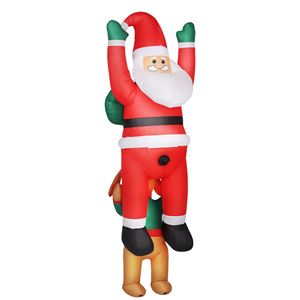 Babbo Natale Gonfiabile da 2,1 m con Cane, Luci LED Integrate, Decorazione Natalizia da Esterno per Giardino - Product Image 1