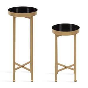 Gold Metal <b>Nesting</b> <b>Tables</b> Set with Tempered Glass Top for Luxury Living Room Furniture - Product Image 2