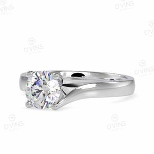 Bague de fiançailles solitaire D'VINS JEWELS en or massif 14 carats, diamant de laboratoire de forme ronde VVS/VS EF 2 carats, certificat IGI, tendance - Product Image 5