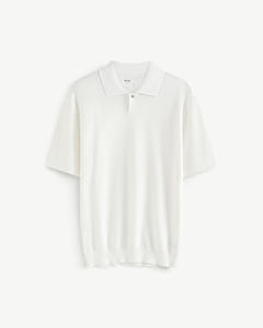 Camisa de algodón de punto trenzado bordada de manga corta de alta calidad para hombre, ajuste ceñido, con logotipo privado personalizado, resistente - Product Image 1