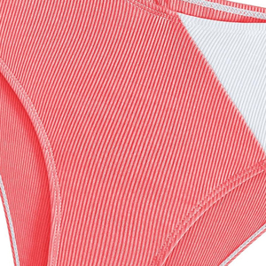 Ensemble bikini deux pièces pour femme, color block, haut bandeau côtelé torsadé, bas de maillot de bain hipster extensible - Product Image 6