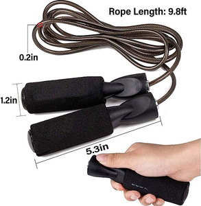Steel Wire Speed Jump <b>Rope</b> with Foam Handles Durable Tangle Free for Home Gym Workout Unisex 2.5M Length for Gym Home Workout - Product Image 3