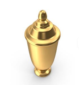 Urne en laiton classique, vase décoratif de forme cylindrique, pot en métal pour table, finition dorée - Product Image 1