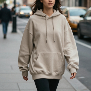 เสื้อฮู้ดดี้ผู้หญิงไซส์ใหญ่ ทรงหลวม ผ้าฝ้ายฟลีซ แบบสวมหัว พร้อมบริการปรับแต่งแบบ OEM ODM - Product Image 5