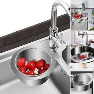 Colador Redondo de Acero Inoxidable para Fregadero con Orificio de Drenaje, Colador para Fregadero de Cocina para Lavar Alimentos, Fácil Instalación - Product Image 1