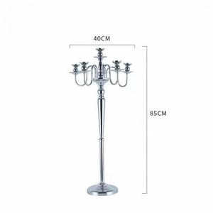 Candelabro de Metal para Bodas, Portavelas de Pie para Decoración Plateada de Hoteles y Eventos - Product Image 4