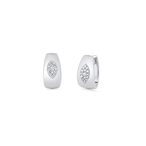 Pendientes de Aro de Oro Blanco de 10K con Diamantes para Mujer, Corte Brillante Redondo, Diamantes Blancos Cultivados en Laboratorio, Joyería Clásica para Uso Diario - Product Image 2