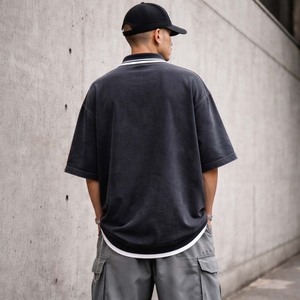 T-shirt Streetwear Homme Personnalisé avec Logo Imprimé, Vintage Délavé, 100% Coton, Coupe Ample et Épaisse, Anti-Plis - Product Image 5