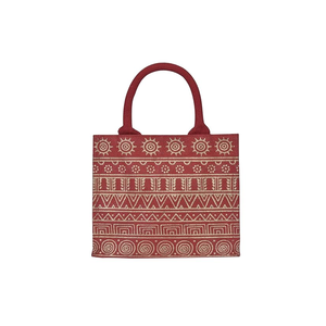 กระเป๋าช้อปปิ้งผ้ากระสอบคุณภาพพรีเมียม ลายเรขาคณิต สไตล์โบฮีเมียน แฟชั่น ทันสมัย พกพาสะดวก หูหิ้วบุผ้าอย่างดี แข็งแรง ทนทาน จุของได้เยอะ - Product Image 2