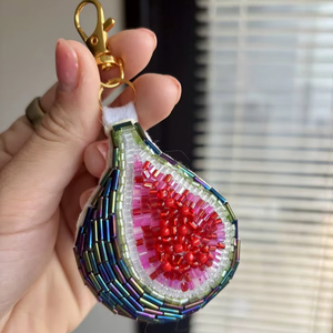 Colorful Beaded Watermelon Zipper Keychain Adjustable Fashion Fruit <b>Bag</b> <b>Charm</b> - Product Image 1
