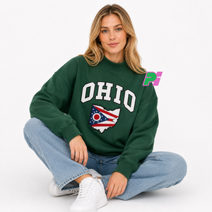 Sudadera OHIO para Mujer, Cuello Alto, Color Marrón, 100% Algodón, Estilo Urbano, Ecológica, Talla Grande, con Aplicaciones Personalizadas - Product Image 5