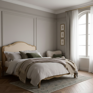 Cama de Madera Phoenix de Alta Gama, Estilo Francés, Madera de Teca Sólida, Diseño Clásico, Tamaños King y Queen para Hogar y Hotel - Product Image 1