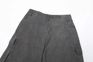 Pantalon cargo pour homme à taille basse et jambes larges, en laine, avec plusieurs poches, style hip-hop, imperméable et coupe-vent, fermeture à cordon - Product Image 6