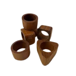 Anneaux de serviette en bois massif de haute qualité, finition naturelle, accessoires de table élégants pour événements, fournisseur en gros - Product Image 6