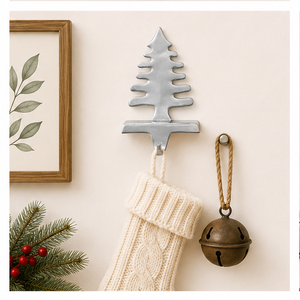 Premium Polished Aluminum Christmas Tree <b>Stocking</b> <b>Holder</b> For Mantel Heavy Duty Metal Pine Tree <b>Stocking</b> Hanger With Weighted - Product Image 6