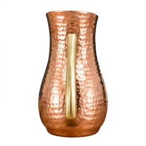 Carafe à boisson en cuivre avec poignée en laiton, design vintage, grande capacité, pour la salle à manger, autres articles de bar, écologique, réutilisable - Product Image 1