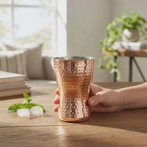Verre à eau en cuivre épais, verre à eau en cuivre à paroi épaisse, verre à eau en cuivre de couleur unie, verre en cuivre personnalisé pour usage industriel - Product Image 1