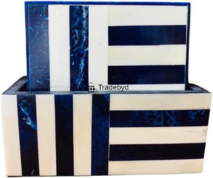 Sous-verre de luxe en os incrusté, fait main, carré 4x4 pouces, couleurs personnalisées, décoration de table Tradebyd - Product Image 3