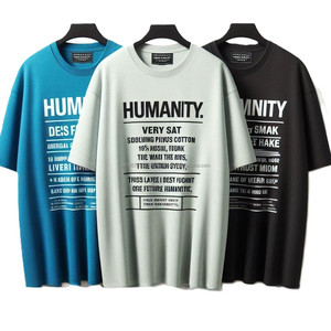 Camisetas informales de talla grande, Media manga, ajuste holgado, cuello acanalado personalizado, tendencia, estampado sólido, estilos cómodos, diseño en blanco - Product Image 2