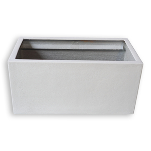 Modern <b>Square</b> Fiberglass Plant <b>Pot</b> with Drainage Hole Weather Resistant for Outdoor Garden & Balcony Use - Product Image 2