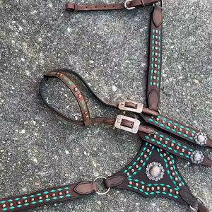 Alta calidad Horse One Ear Headstall Breast Collar Set Tack al mejor precio - Product Image 1