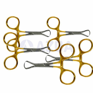 Pince à serviettes Backhaus personnalisée 3,5 pouces, demi-or, en acier inoxydable, forceps chirurgical vétérinaire, instrument hospitalier durable - Product Image 3