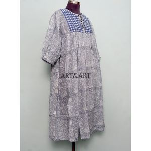 เดรสยาวปานกลางประดับพู่ลายดอกไม้สำหรับผู้หญิง ผ้าฝ้าย 100% สไตล์วินเทจทรงเอ หวานละมุน เหมาะสำหรับงานพิธีการ เอวธรรมชาติ เป็นมิตรกับสิ่งแวดล้อม ขายส่ง - Product Image 5