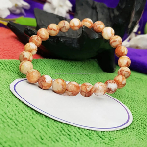 Bracelet en perles de jaspe Picasso 8 mm, couleur dégradée, élastique, fait main, bijoux tendance de luxe pour la puissance et le bonheur, cadeau - Product Image 3