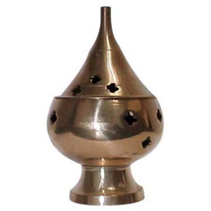 Handmade Brass Incense <b>Burner</b> With Star Cutouts Sandalwood Handle Aromatic Dhoop Dani <b>For</b> Home Office Decor - Product Image 6