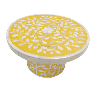 ARTESANÍA ARTÍSTICA Tamaño personalizable Incrustaciones de hueso MDF Hueso y resina Diseño de carabina hecho a mano Soporte redondo para pastel Herramientas para pastel al por mayor - Product Image 4