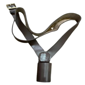 Ceinture porte-drapeau en cuir de vache véritable marron, boucle à ardillon, style décontracté réglable, largeur 2,5 cm - Product Image 6