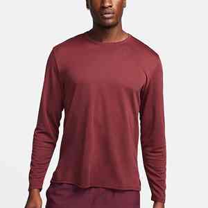 Nouveauté 2026 T-shirt pour homme en coton de haute qualité à manches longues, design uni, col rond, méthode de tricotage, personnalisable - Product Image 3