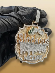 จี้เพชรโมอิสซาไนต์ VVS เงินแท้ 925 ประดับเพชรเต็มวง จี้รูปวงกลมตัวอักษรสองสี สไตล์ฮิปฮอป สำหรับเป็นของขวัญวันครบรอบ - Product Image 6