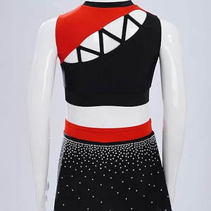 Conjunto de Uniforme Escolar de 2 Piezas para Niñas, Top Corto Brillante sin Mangas con Falda Plisada, Disfraz de Animadora - Product Image 5