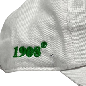 AKA White Hat Green Embroidered Letter Baseball <b>Cap</b> Adjustable Cotton Headwear Casual Fashion <b>Vintage</b> Style <b>Cap</b> for Men Women - Product Image 5