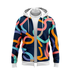 Mens Stylish Zipper Hoodies Luxury Cotton Terry Full Zip Sweatshirt Breathable Casual Apparel Factory Direct Supply - Product Image 1