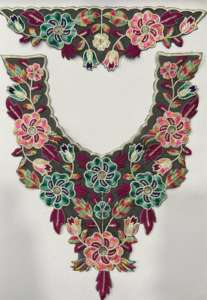 Trendy Embroidered Organza <b>Sew</b>-<b>on</b> <b>Patches</b> Sequins Indian Ethnic Suits Gowns Kurti Blouse Decoration Boutique Garment Work Honey - Product Image 4